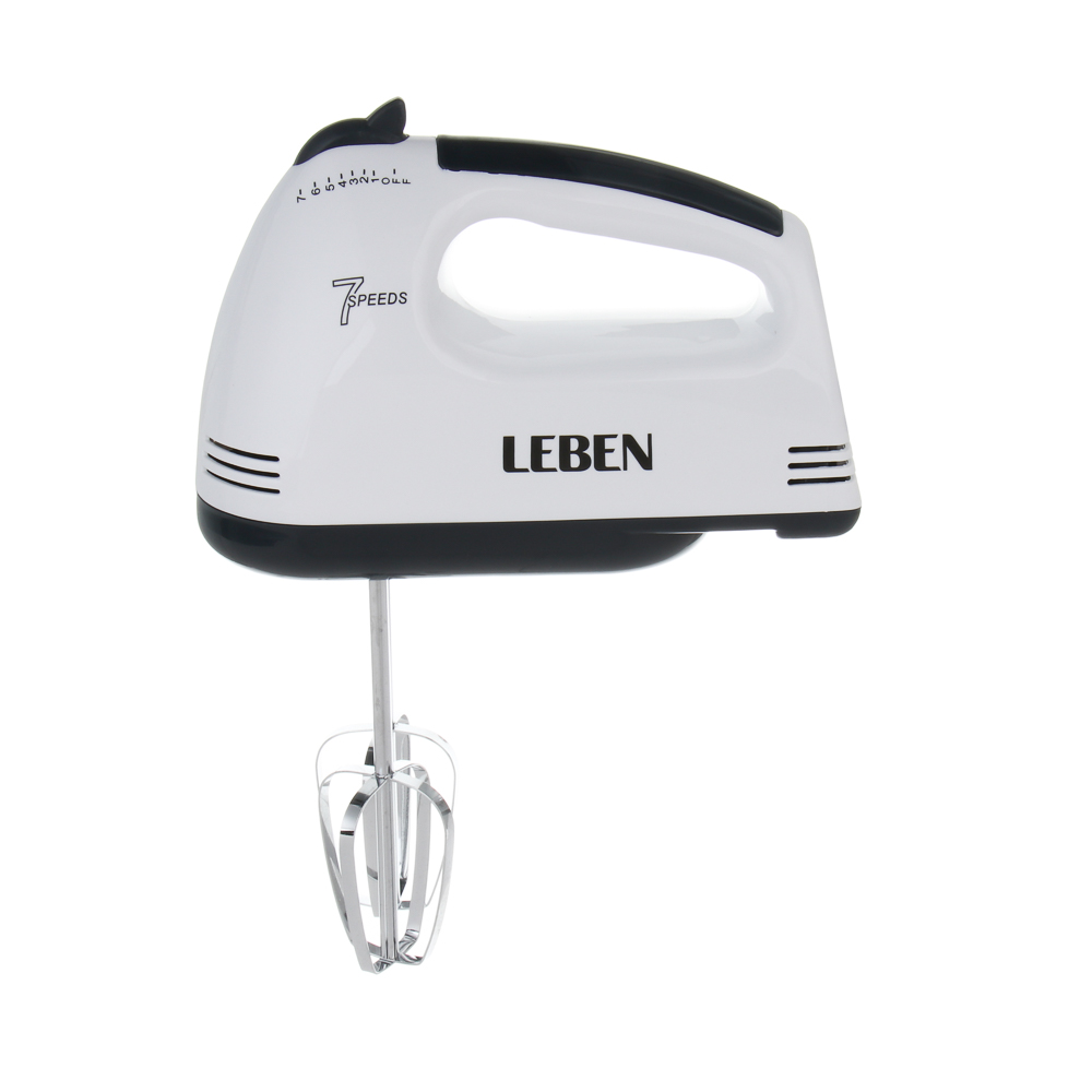 LEBEN Миксер ручной, 300Вт, 7 скоростей, 2 пары насадок из нерж.стали, корпус пластик - #4