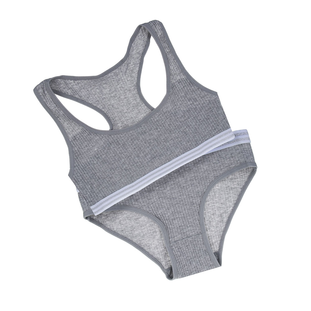 GALANTE Комплект белья: топ на лямках и трусы, р.158-164, 95% хлопок, 5% спандекс, серый, НБ25-37 - #2