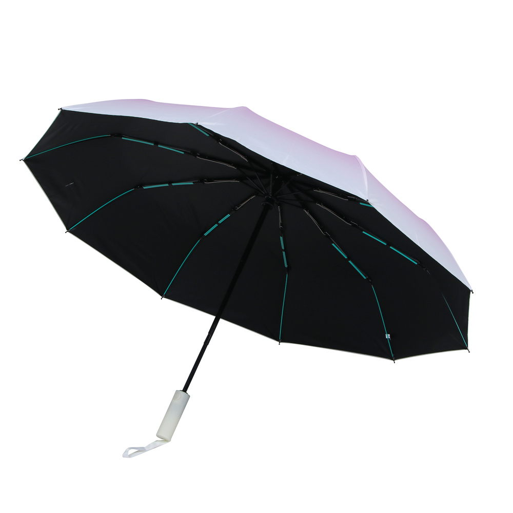 Зонт автомат, усиленный, стекловолокно, металл, пластик, ПЭ, винил, d103см, 10 спиц, 4 цвета, #2 - #3