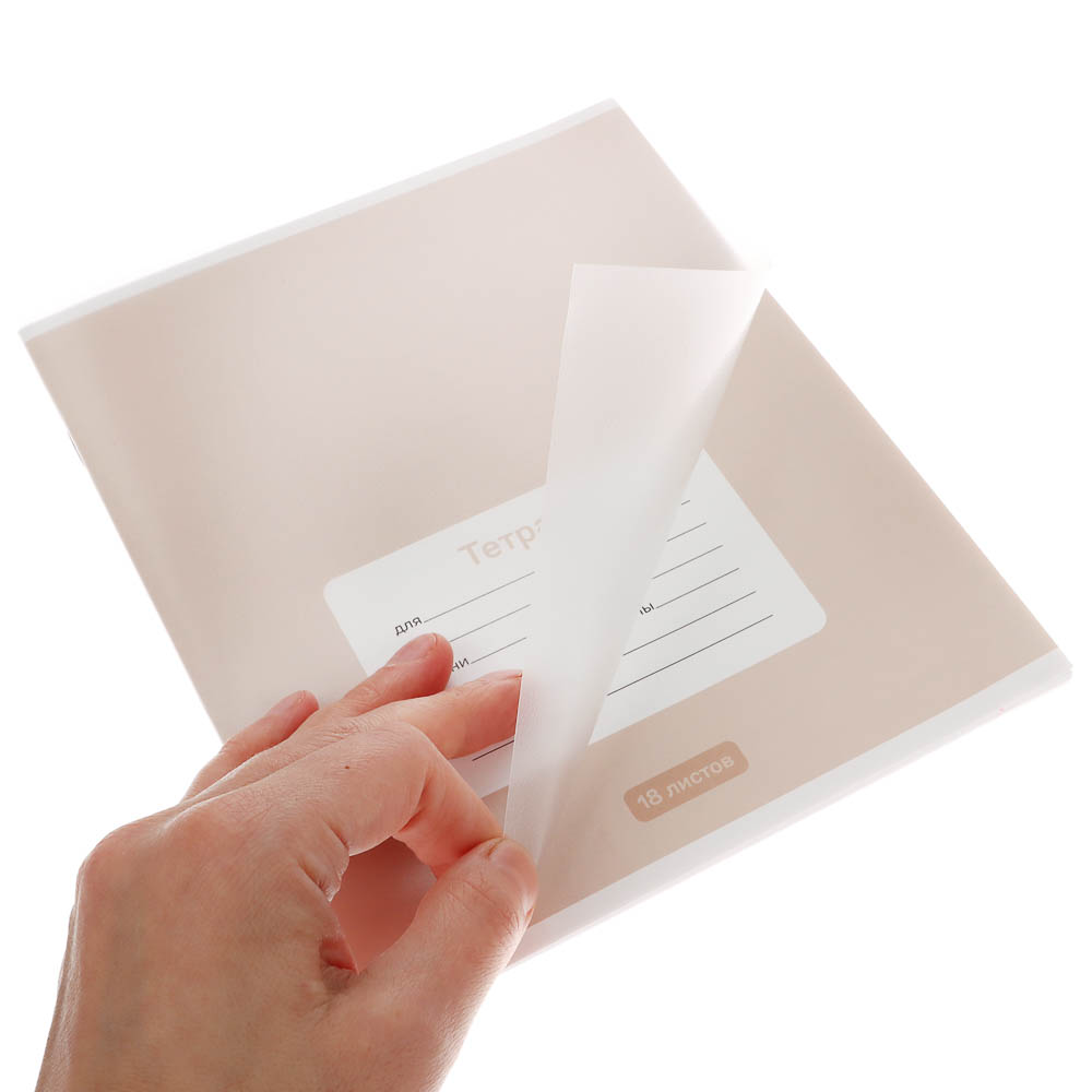 Тетрадь школьная 18л. в клетку ClipStudio, БЕЛЫЕ ЛИСТЫ, обл. пластик, скрепка - #17