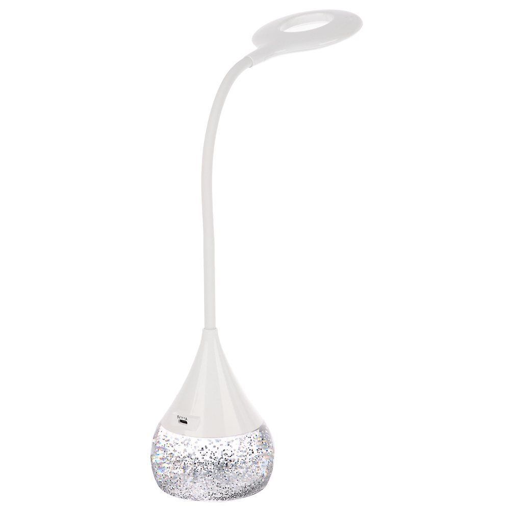 BY Светильник переносной настольный Глиттер,16LED,5Вт,300Лм,RGB,USB-C 5В,каб.1м, дим., пластик,белый - #7