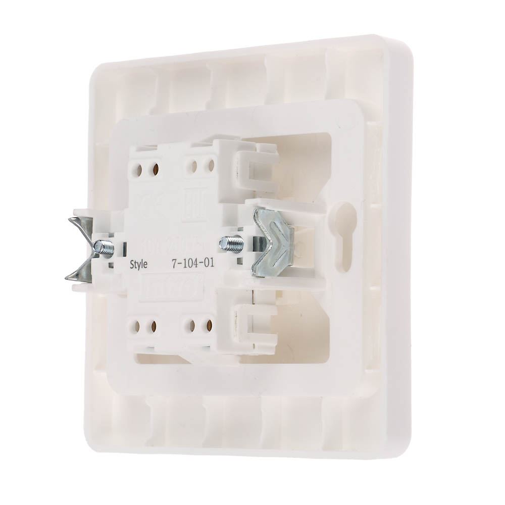 Выключатель двухклавишный скрытой установки Intro Style, 10А-250В, IP20, СУ,7-104-01, белый - #3