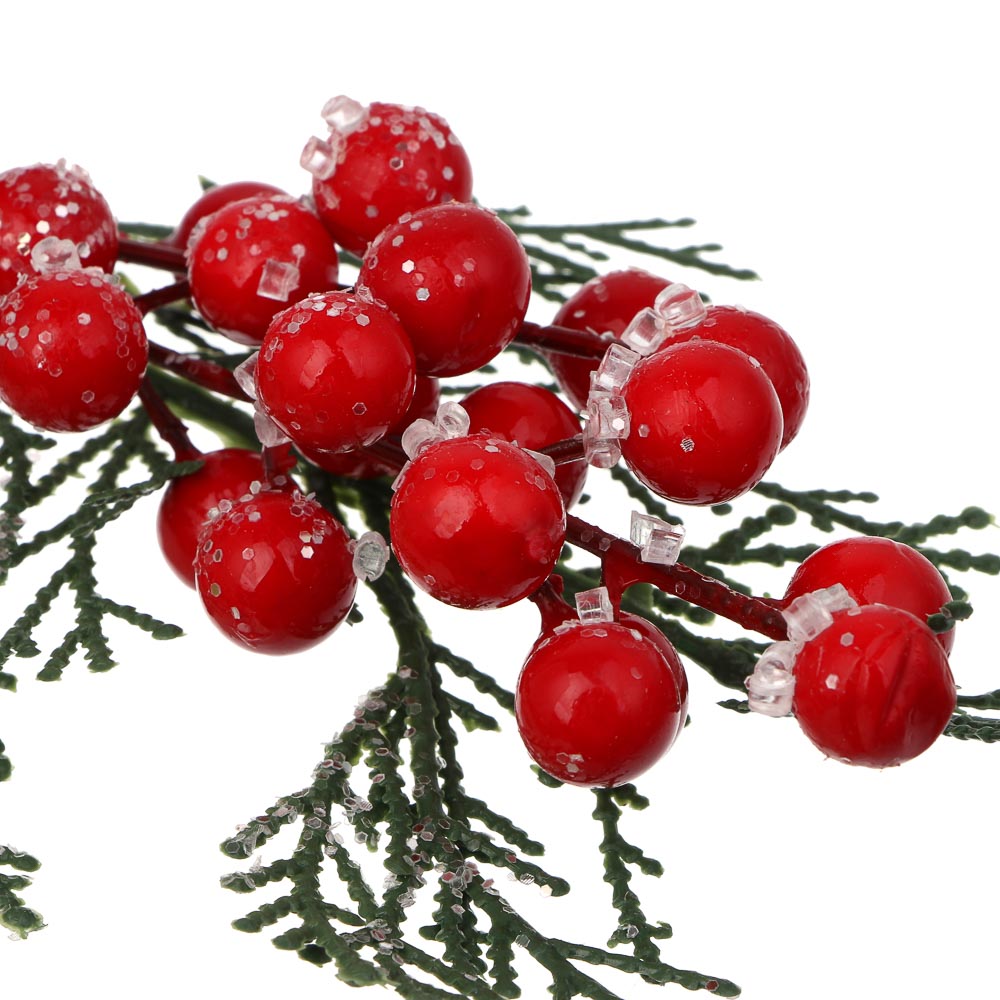 СНОУ БУМ Ветка с ягодами 29 см, металл, пластик, 2 дизайна - #5