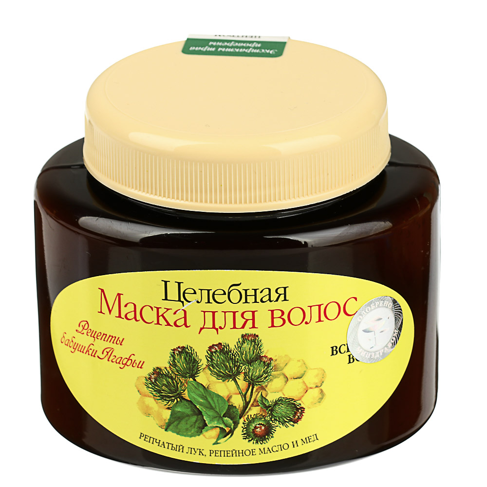 Маска для волос Рецепты бабушки Агафьи "лук, масло, мед",  250 мл - #1