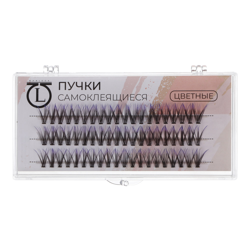 Пучки самоклеящиеся цветные 60 шт тм ЮНИLOOK, синтетика, 12мм, объем 20D, изгиб C, 6 цветов - #2
