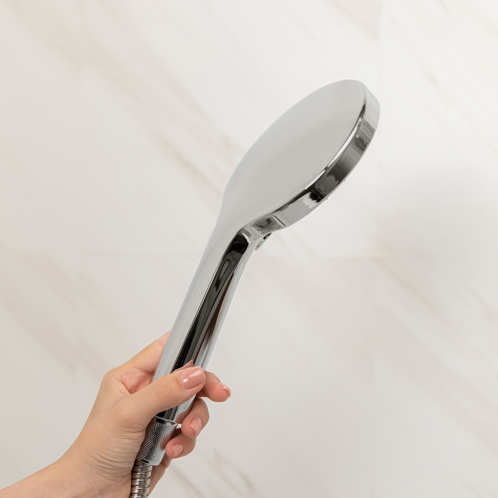 RAIN Лейка для душа, 3 режима, кнопка, 120мм, хром - #6