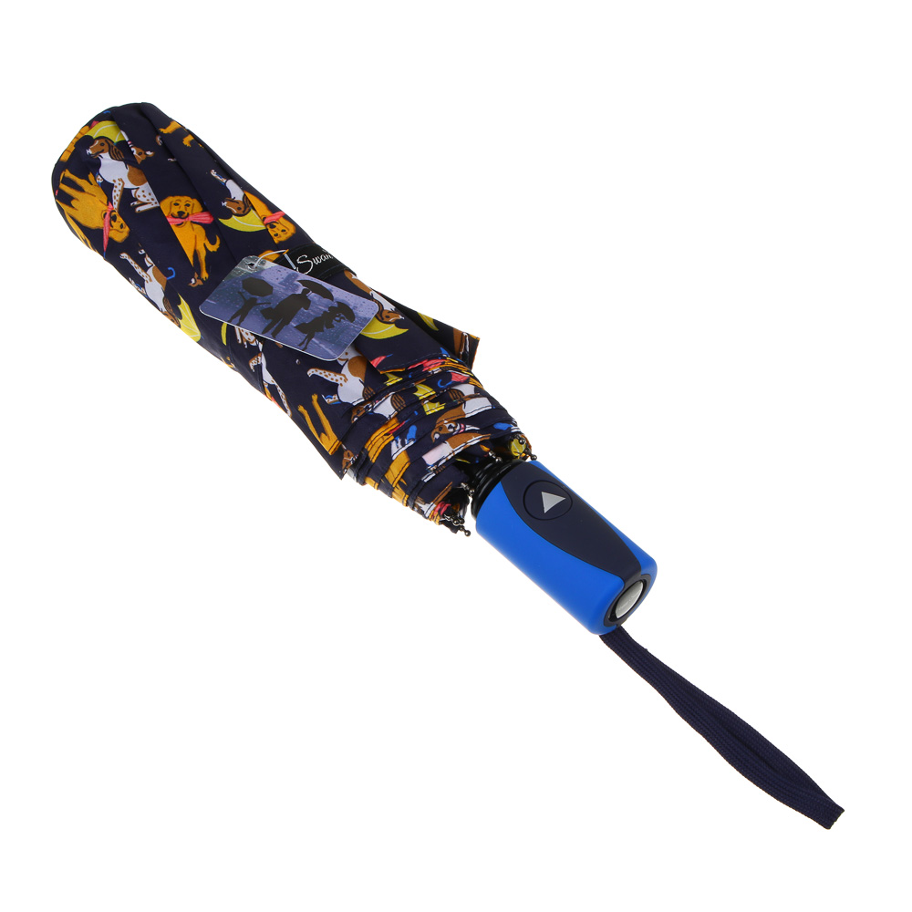 Зонт, полуавтомат, сплав, пластик, полиэстер, 55см, 8 спиц, 4 цвета, арт.2 - #5