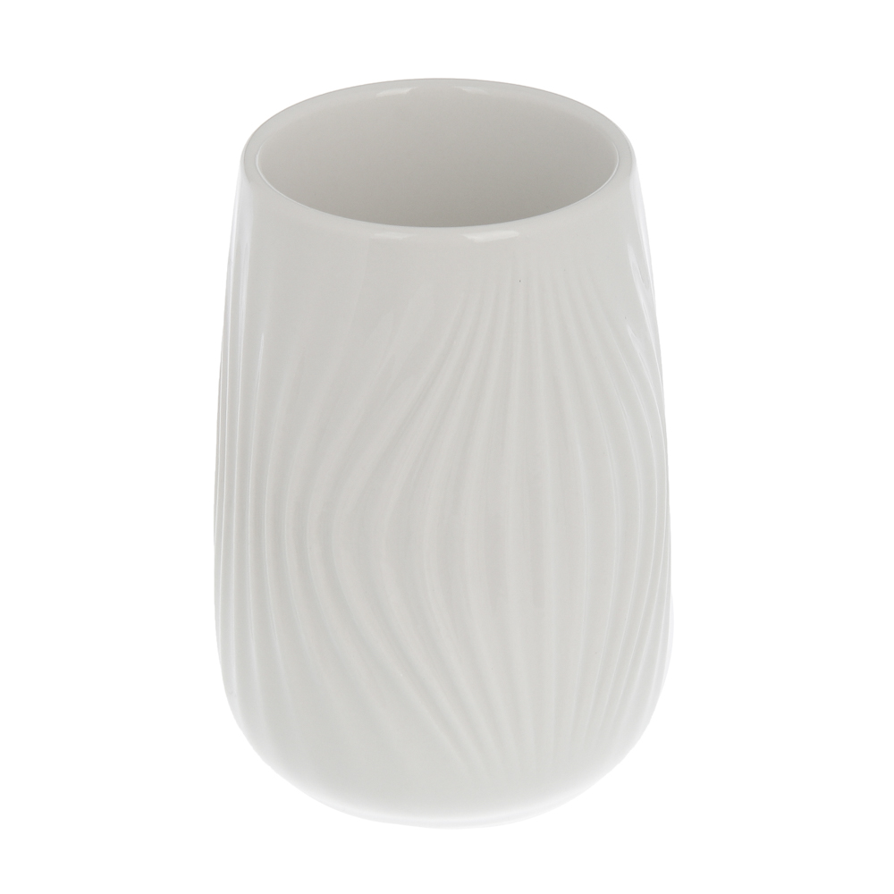 Стакан для ванной комнаты тм VETTA Тиволи, керамогранит, белый, 6,5x6,5x9,5см - #2