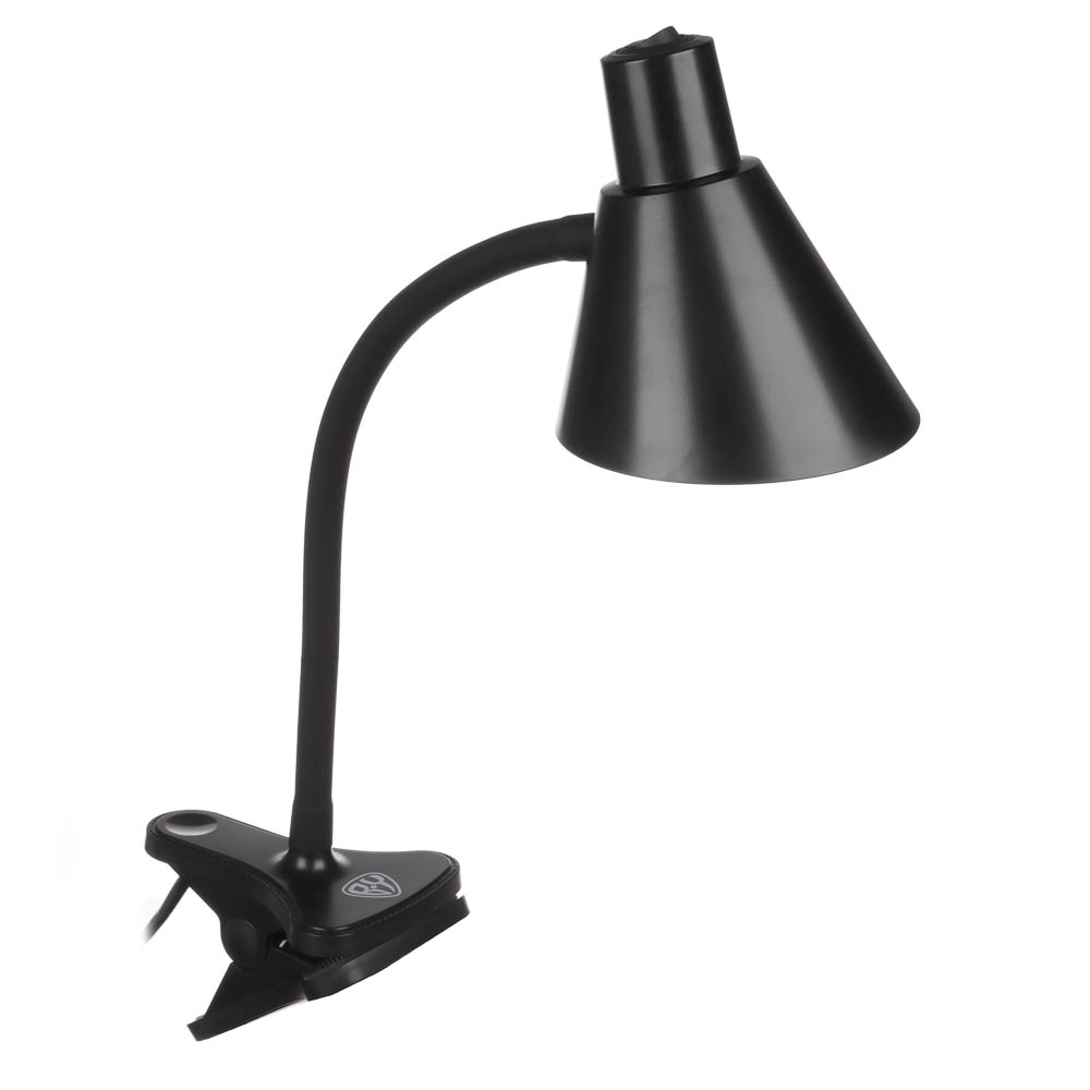 BY Светильник переносной настольный на прищепке, 230В, 5 Вт, 300Лм, металл, пластик, черный - #1