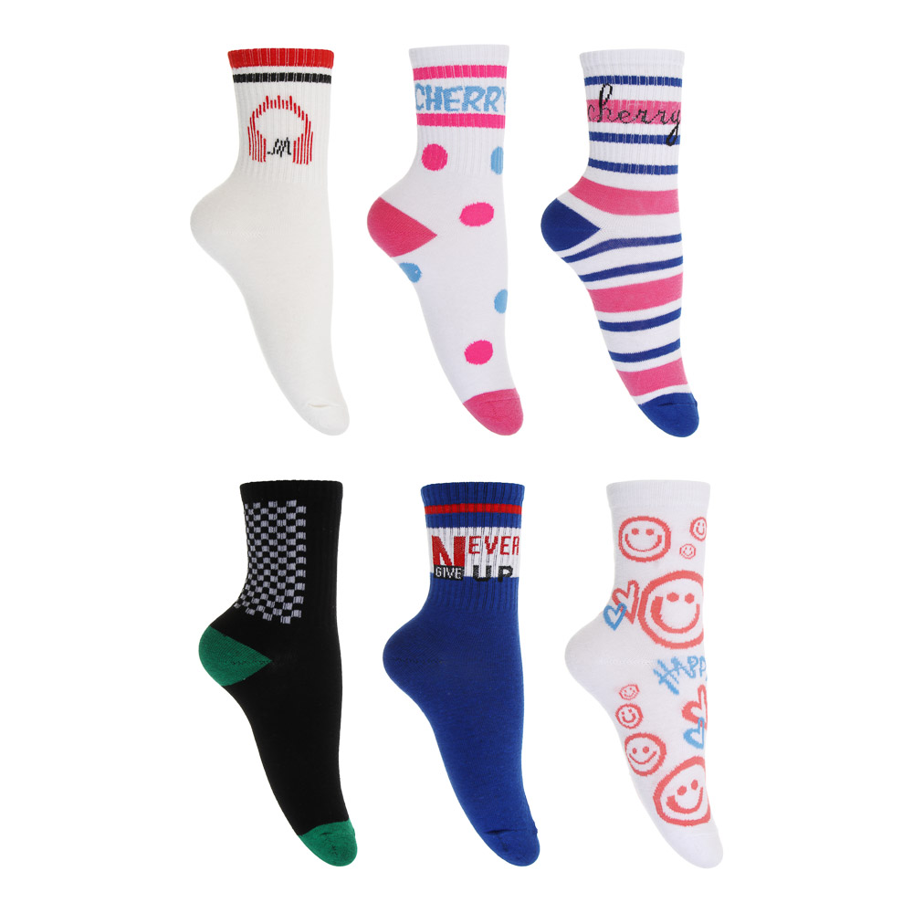 GALANTE Носки детские, р.20-22, 75% хлопок, 20% полиэстер, 5% спандекс, разноцветные, #42 - #1