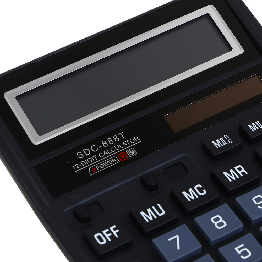 ClipStudio Калькулятор 12-разр, 888, 18,8х14,4 см, пластик, цвет черный, цвет.коробка - #2