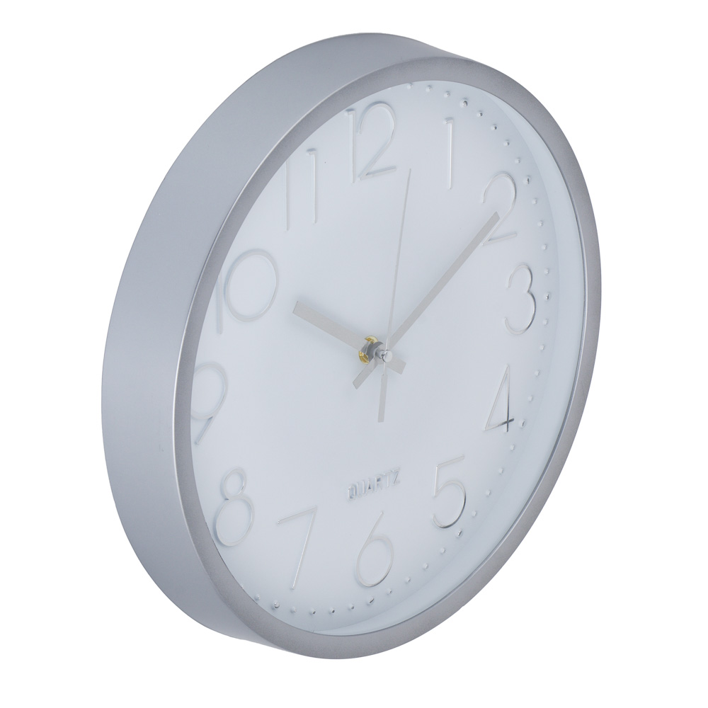 LADECOR CHRONO Часы настенные круглые, пластик, d30 см, 1xAA, оправа цвет серебряный, арт.06-13 - #2