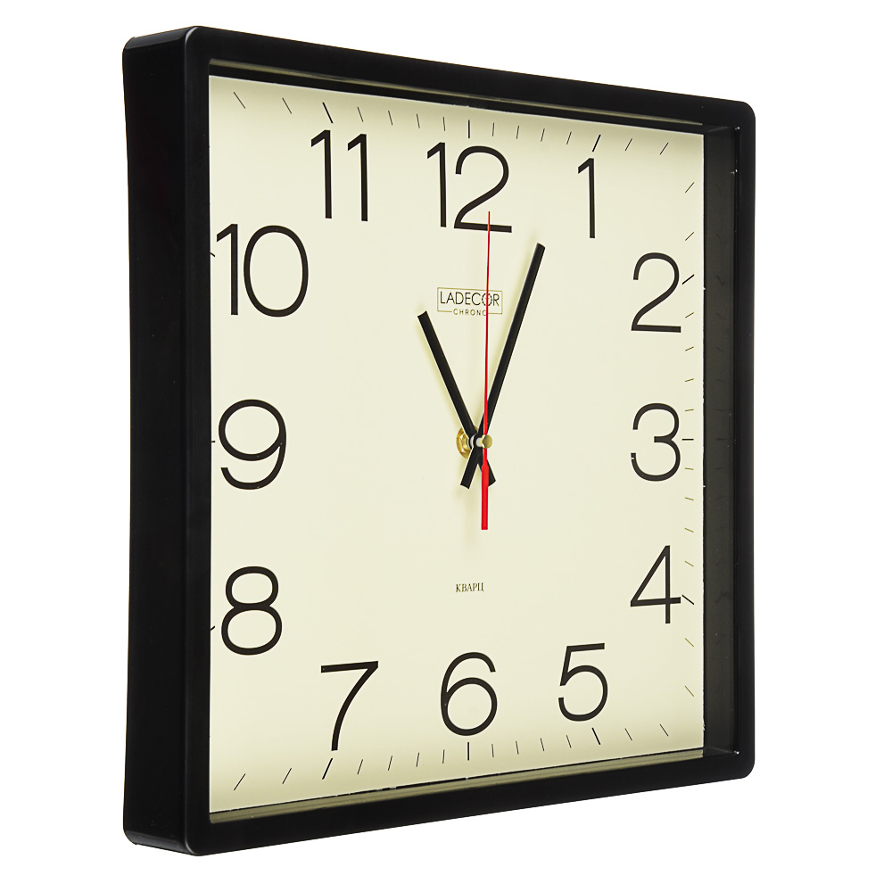 LADECOR CHRONO Часы настенные квадратные, 30х30см, пластик, 3 дизайна - #5