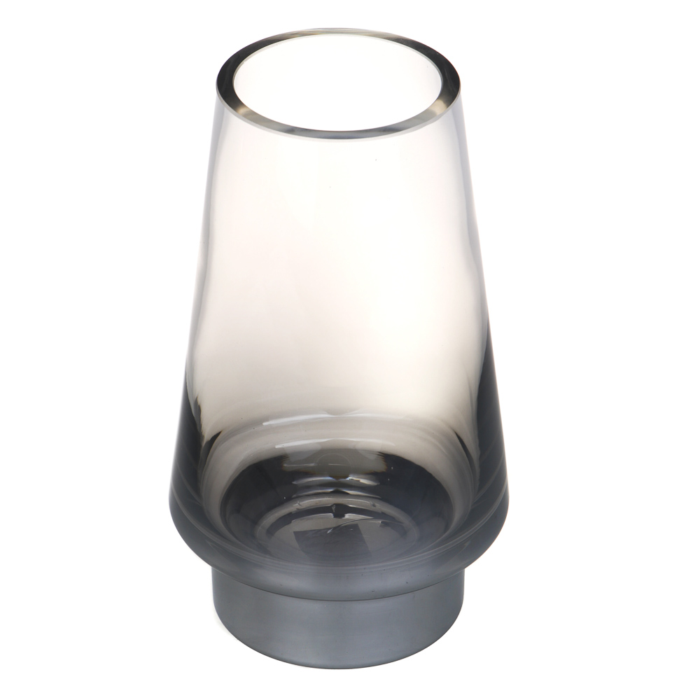 Ваза, 12х21см, стекло, цвет серый - #1