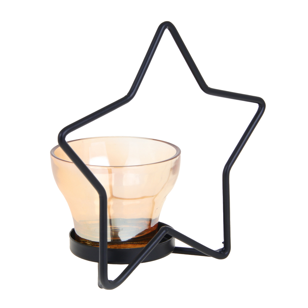 Подсвечник металлический со стеклянной чашей, 13х5,5х12 см - #5