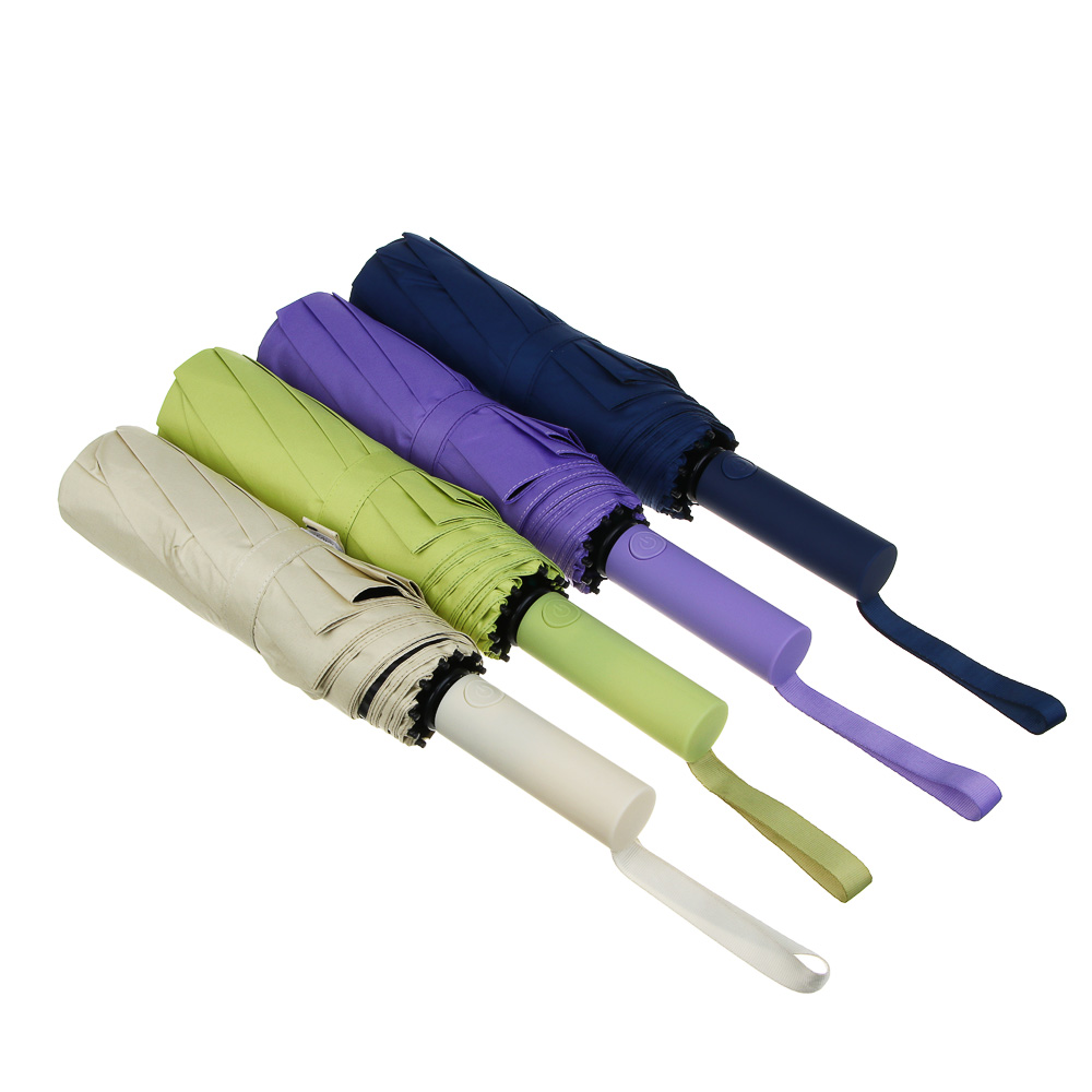 Зонт автомат, усиленный, стекловолокно, металл, пластик, ПЭ, винил, d103см, 10 спиц, 4 цвета, #1 - #6