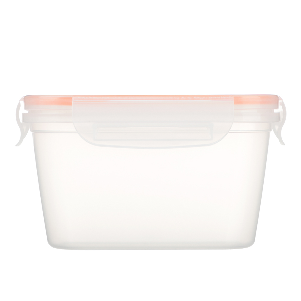 Контейнер пищевой герметичный с защелками 0,77л, прямоугольный конусный, пластик - #3