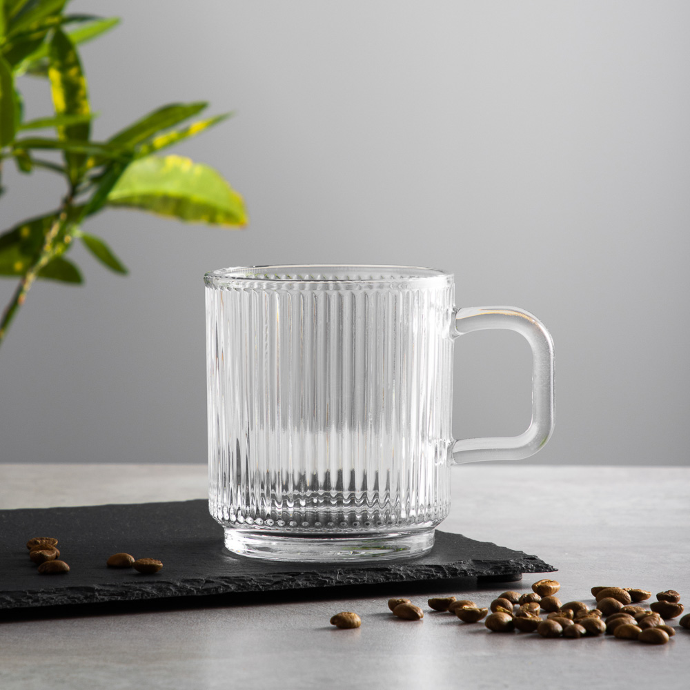 MILLIMI Кружка с рельефным узором, 340мл, стекло - #6