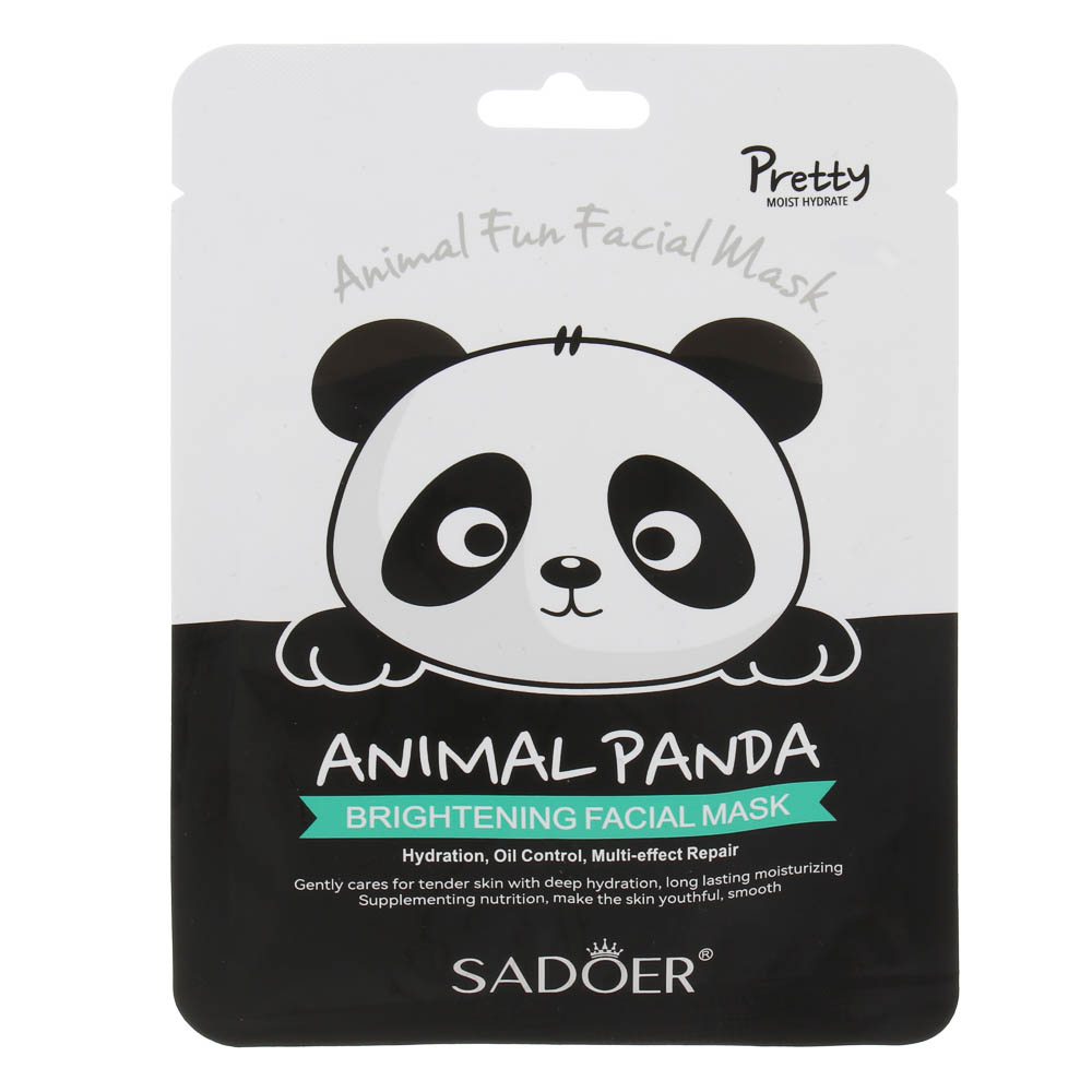 Маска для лица сияние кожи с принтом забавная панда тм Sadoer, 25гр - #1