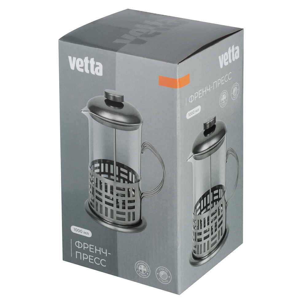 VETTA Френч-пресс 1000мл нерж.сталь, стекло - #6