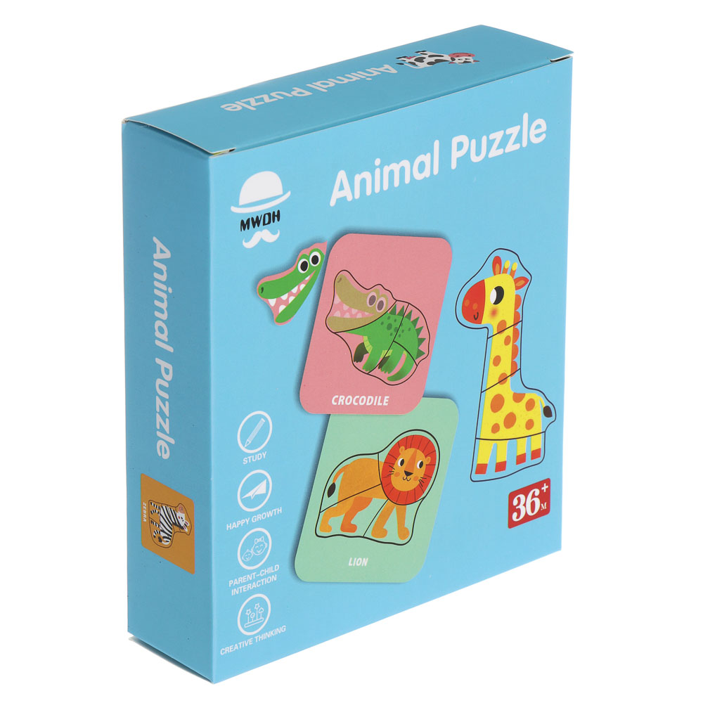 Набор развивающих пазлов, 10 карточек, 14х13,5х3,5см, 3 дизайна - #3