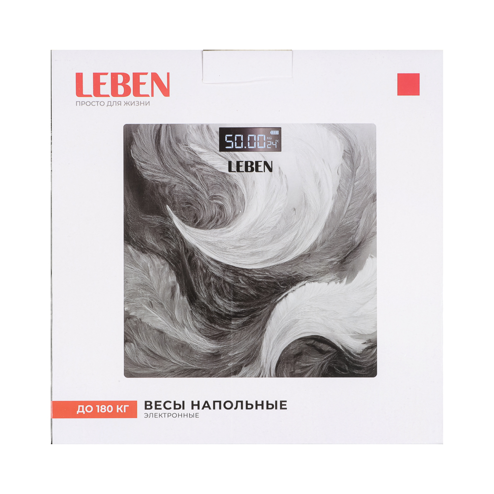 LEBEN Весы напольные электронные "Grey", ЖК-дисплей, макс. нагр.до 180кг - #8