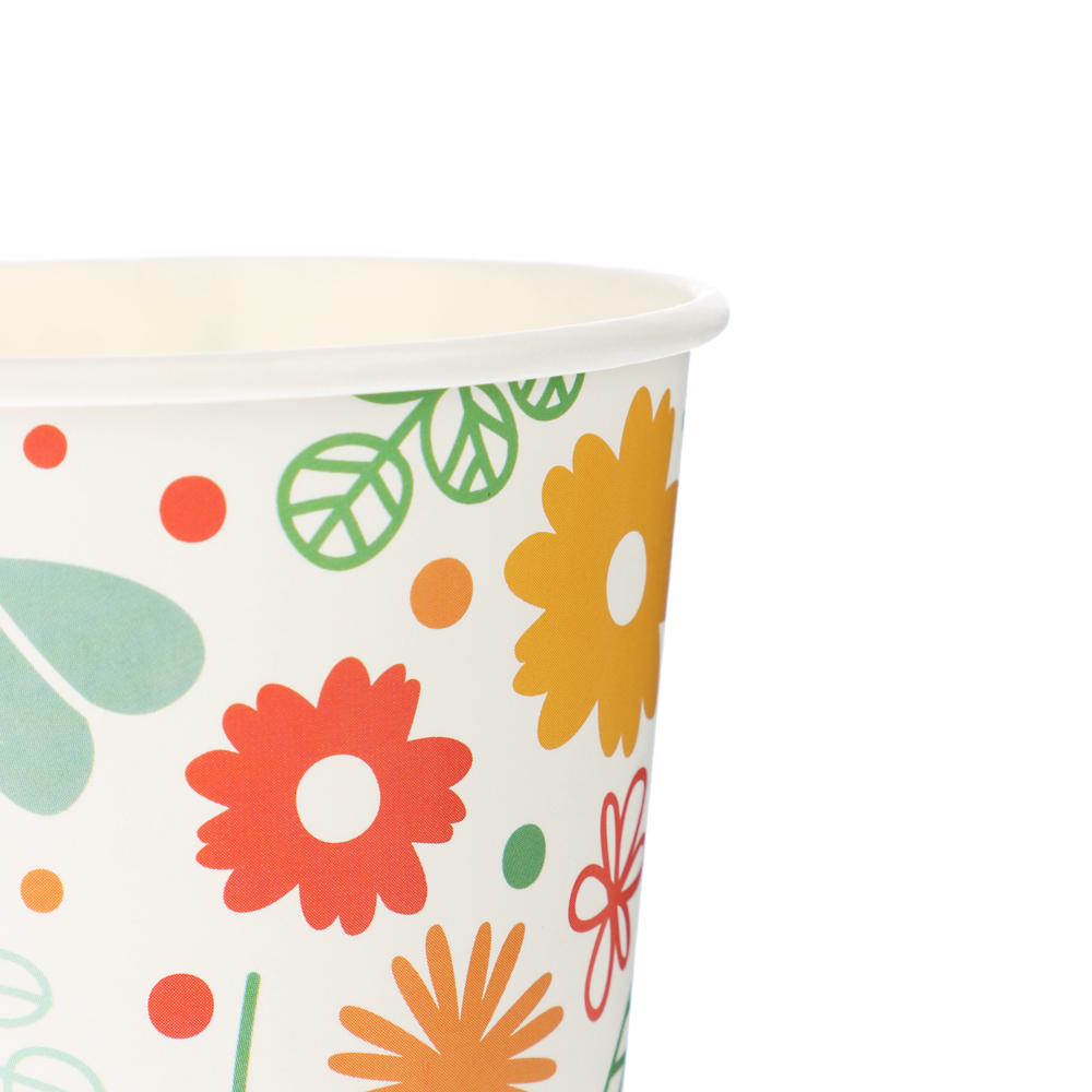 Набор бумажных стаканов Лимоны, Желтые цветы в ассортименте, в т/у пленке, 6шт*250 мл - #2