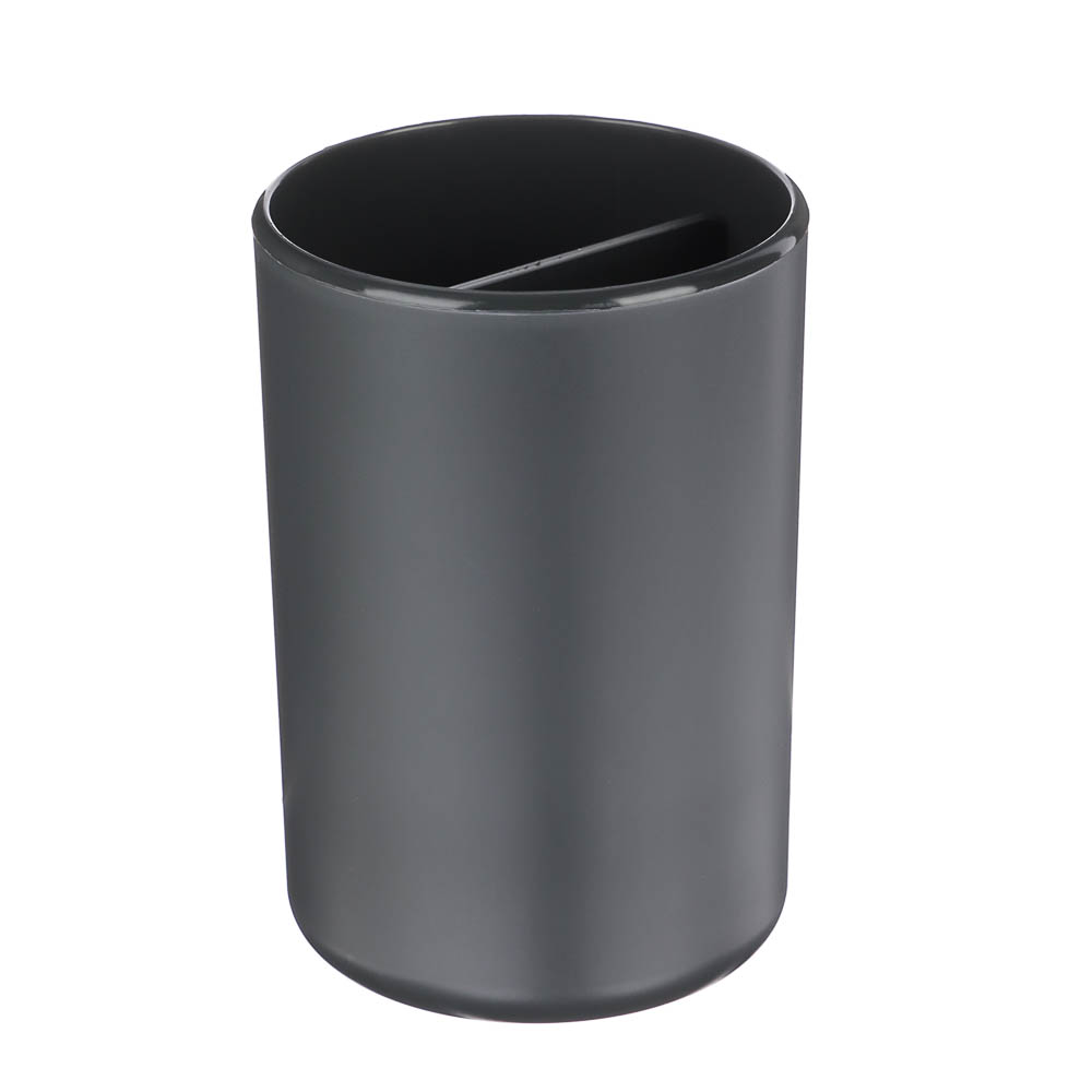 Стакан для зубных щеток Flux, 250мл, черный графит, 7,5х7,5х11см - #1