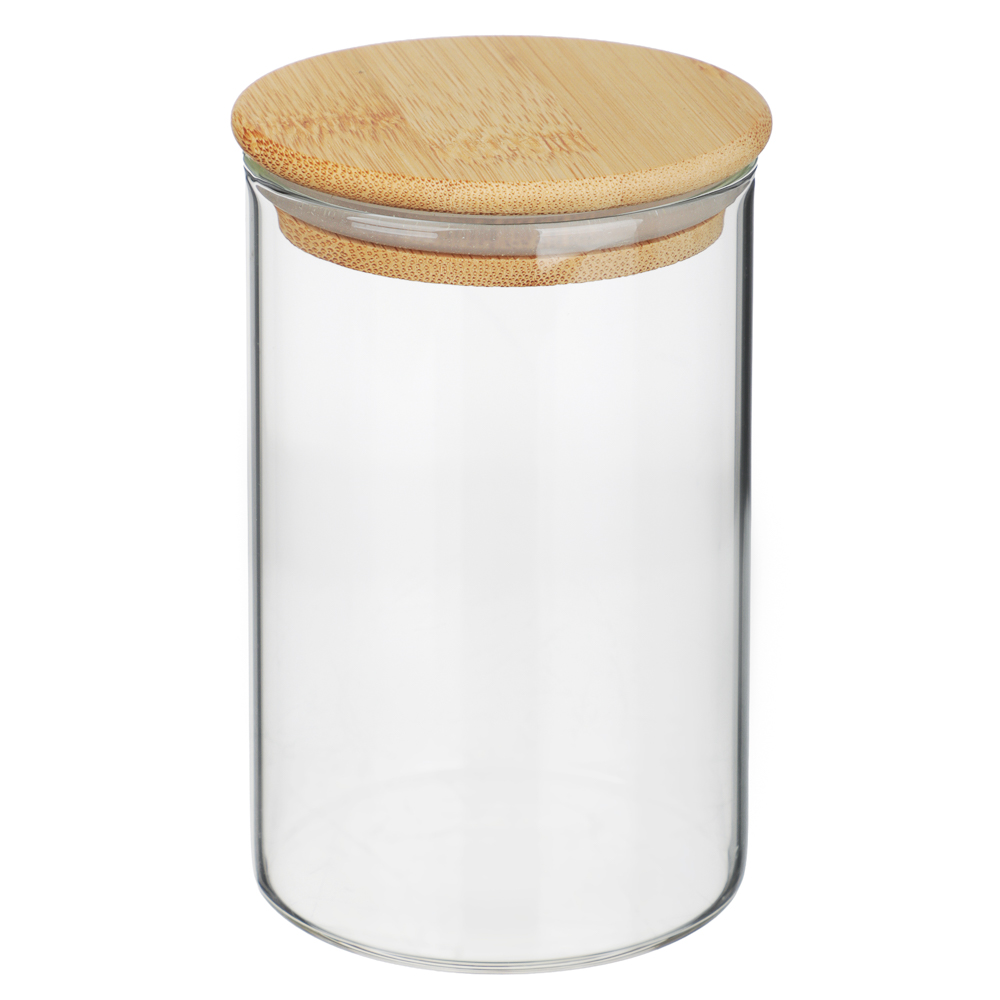 Банка для сыпучих продуктов, стекло, бамбук.крышка, 300мл - #1