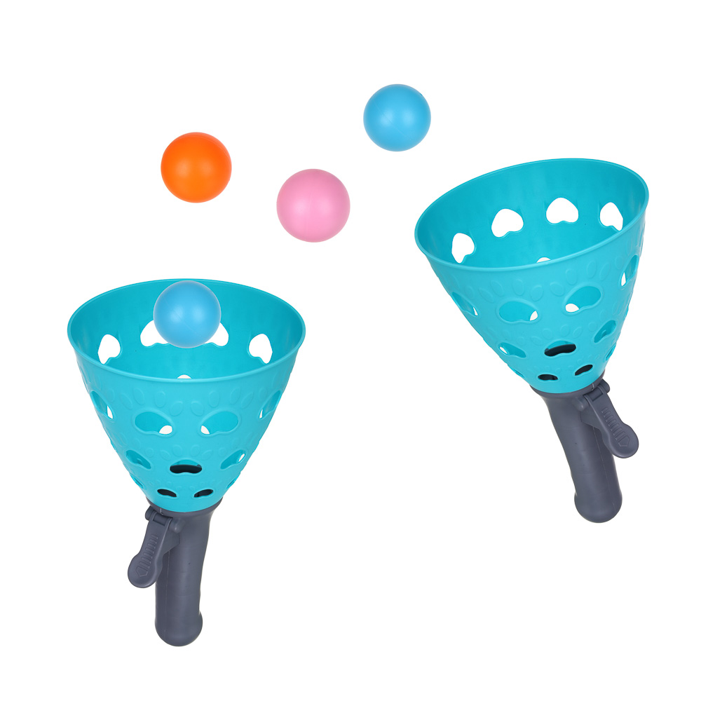 SILAPRO Набор Поймай мяч (ракетка 23х13см-2шт; мяч 4шт) пластик - #1