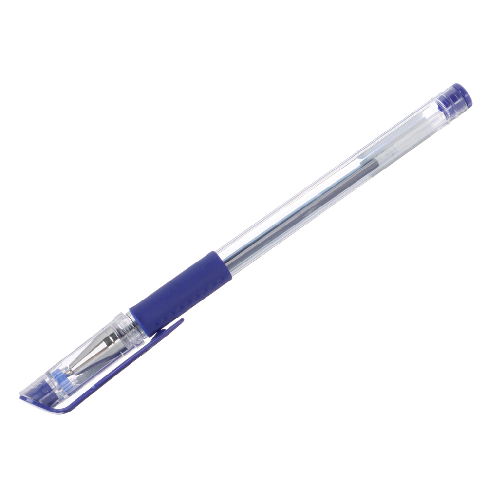 Ручка гелевая с резиновым держателем 0,5мм, синяя - #1