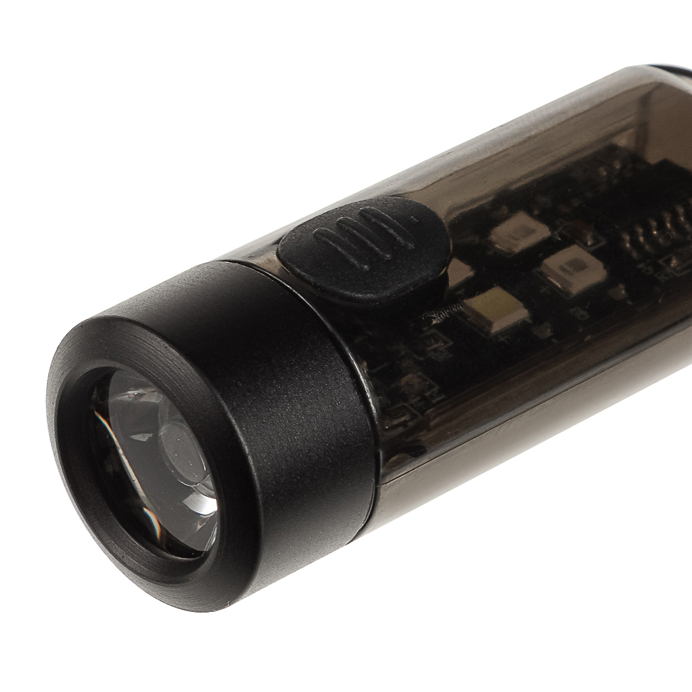 ЕРМАК Фонарик мини на карабине, XPG + 4 LED, 7 режимов,ультрафиолет, 160мАч,Type C, красный свет - #3