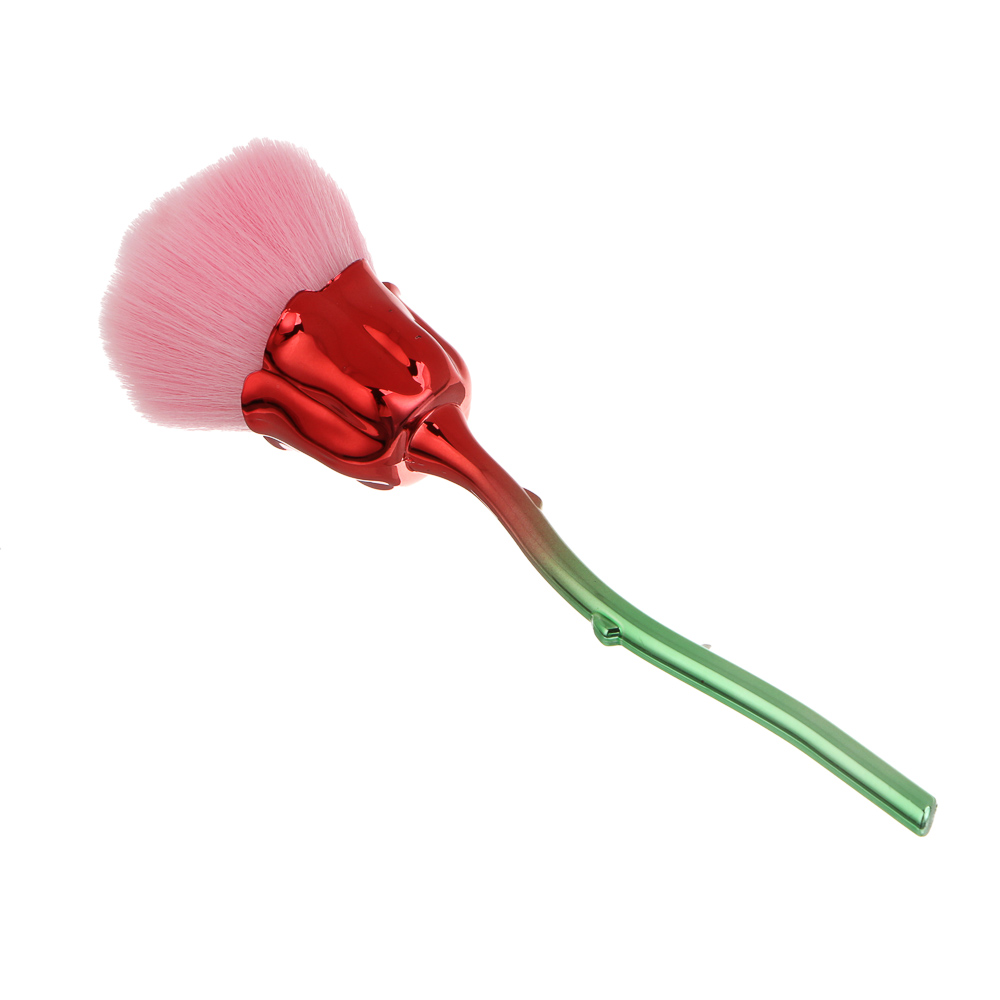 Кисть для румян и хайлайтера тм ЮНИLOOK La Rose, пластик, нейлон, 15,6см, 2 цвета, подар.уп. - #4