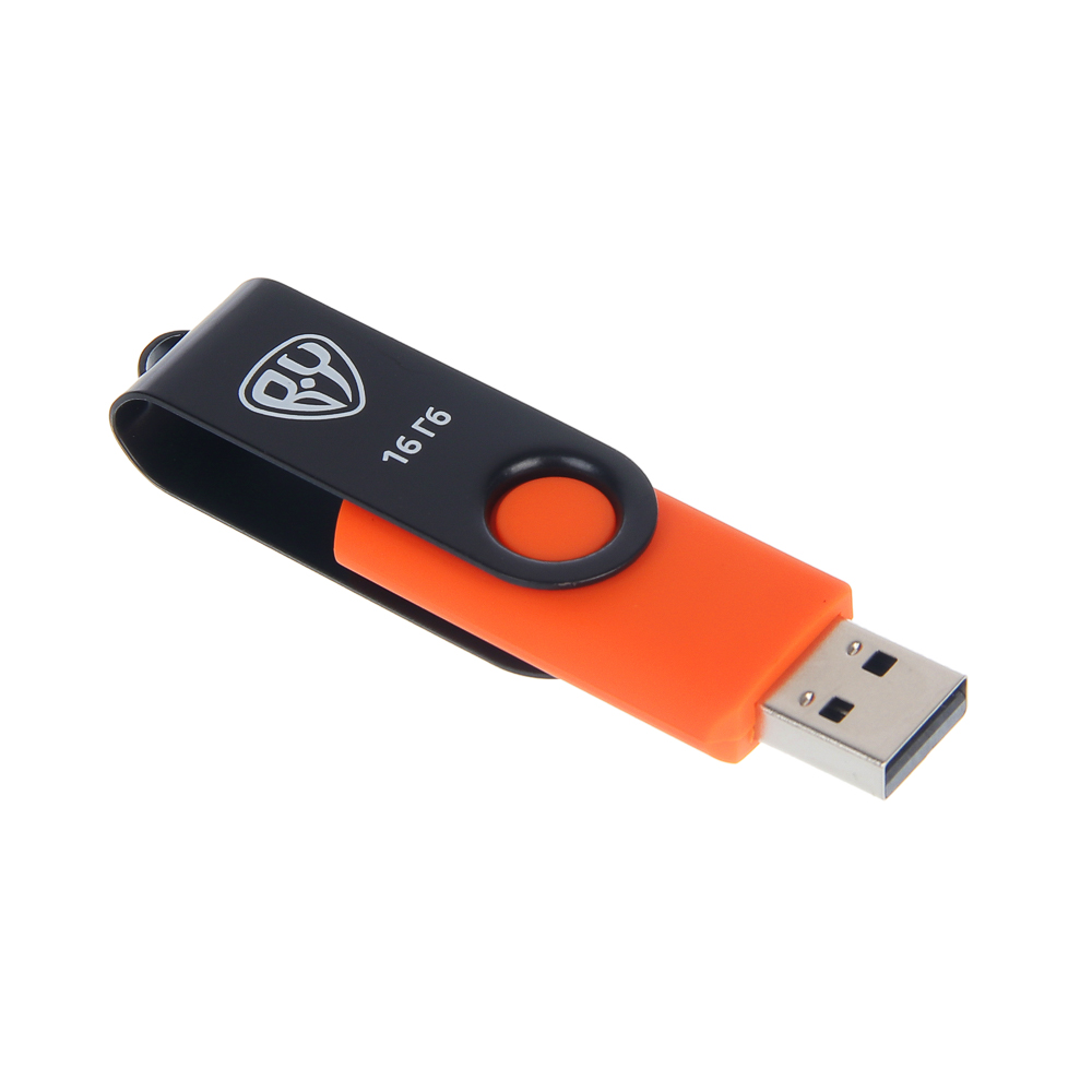 Флеш-карта USB2.0 BY 16Гб, 6 класс, матовое покрытие, блистер, пластик, черный/желтый - #3