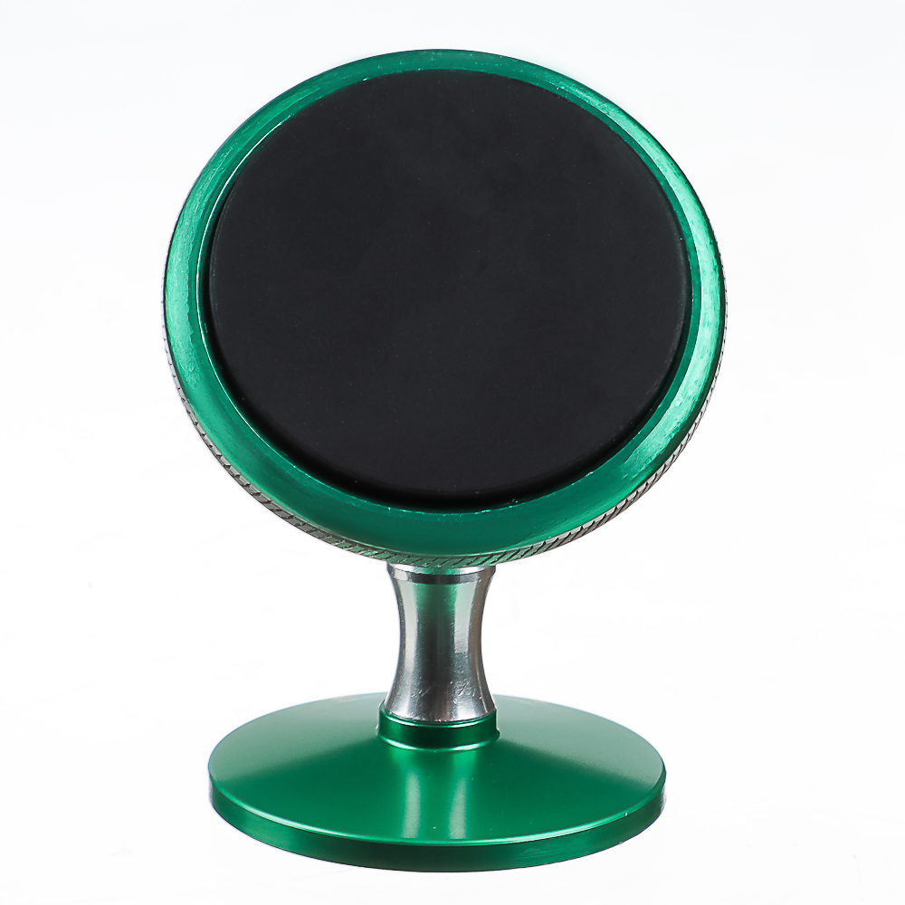 BY Держатель телефона магнитный, на панель, металлический, круглый, зеленый - #2