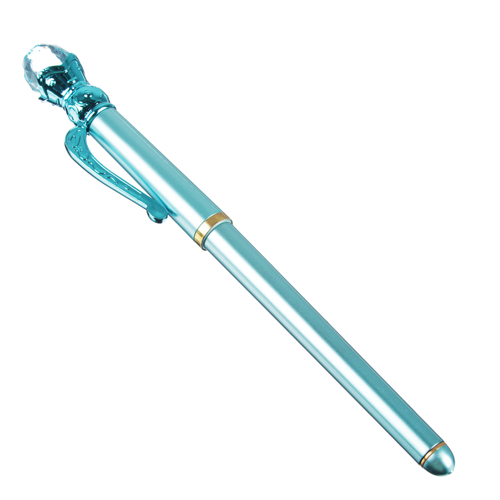 Ручка гелевая синяя, с колпачком в форме бриллианта, 18см, пластик, 4 цвета корпуса, в ПВХ пакете - #2