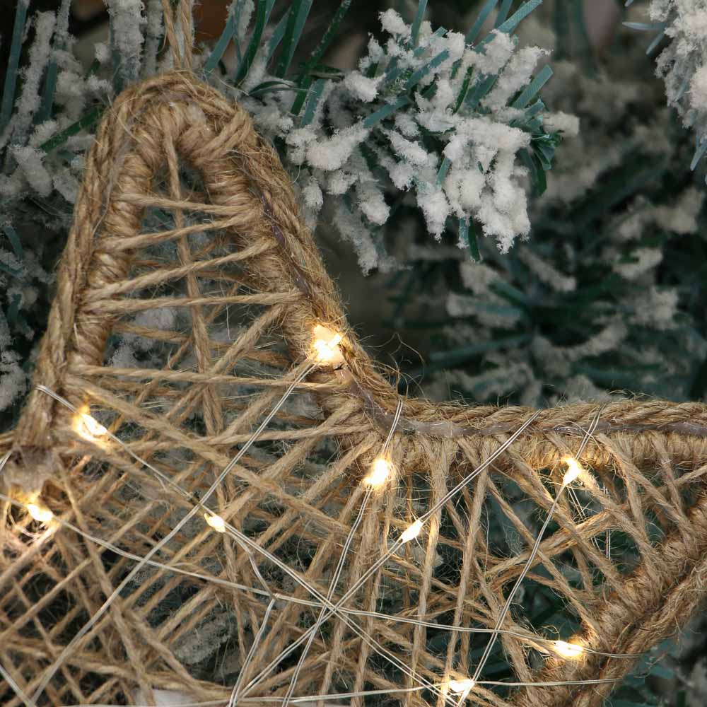 Украшение новогоднее светодиодное "Звезда", 21x1x21 см, веревка, металл, LED - #7