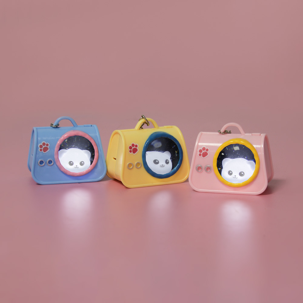 Игрушка брелок "Питомец в сумочке", ИГРОЛЕНД, ABS, 14х12 см, 3хAG10, 3 дизайна - #11