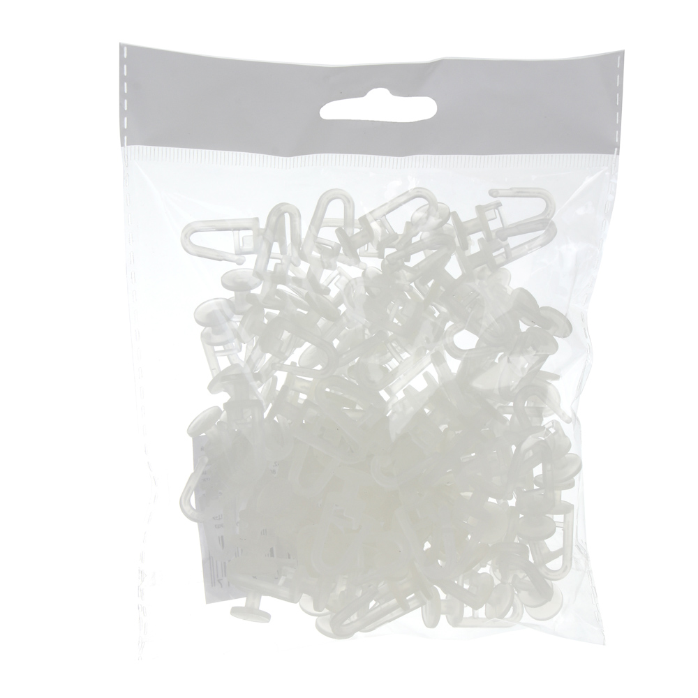 Крючки для штор, 100 шт, POM, 2.6x1.3x0.9 см/шт., цвет прозрачный - #6