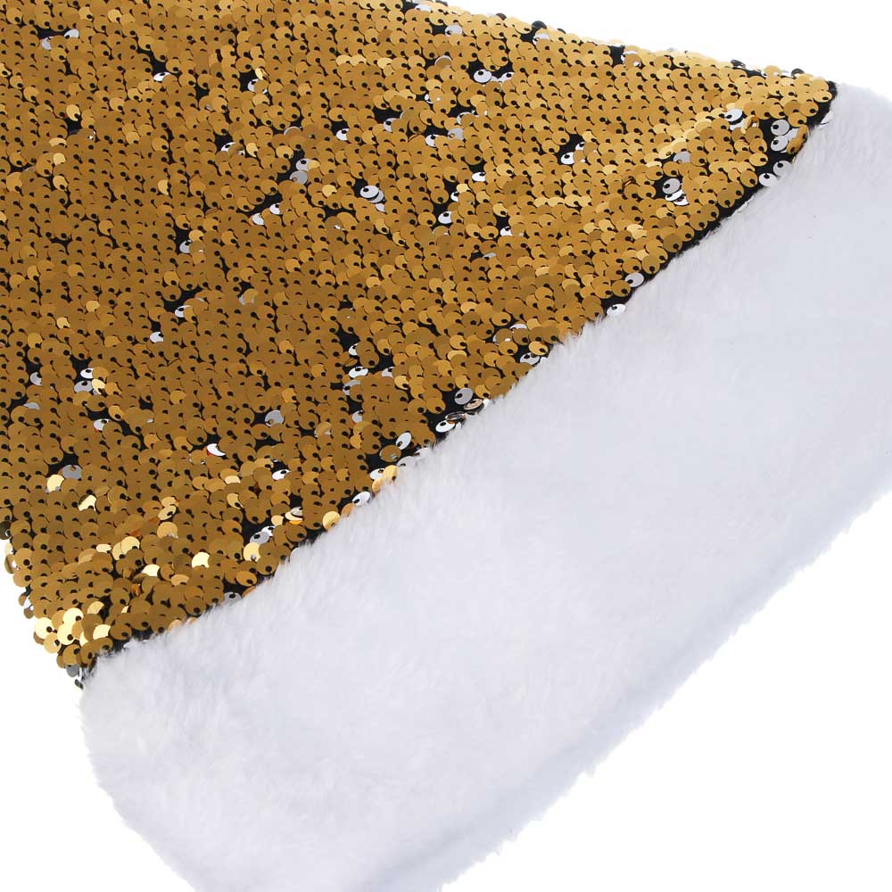 СНОУ БУМ Колпак новогодний с двусторонними пайетками, 28х42см, полиэстер, 3 дизайна - #6