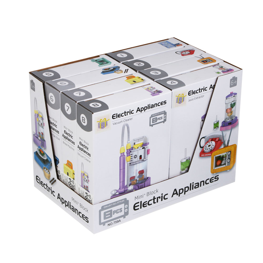 ИГРОЛЕНД Конструктор "Бытовая техника", 13х4х18,5 см, ABS, 8 видов - #3