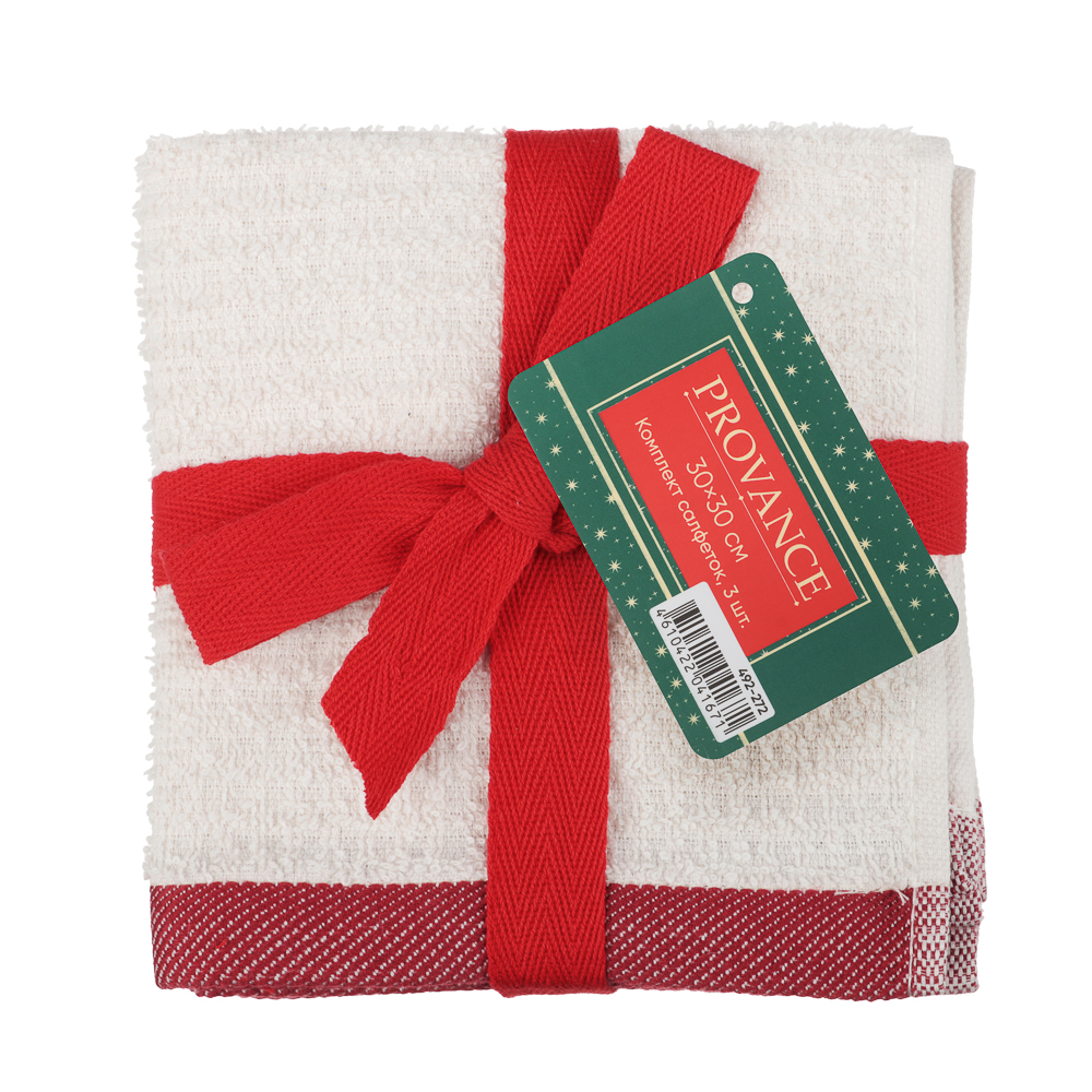 PROVANCE Щелкунчик Салфетка махровая в наборе 3шт, 30х30см, 100% хлопок, 3 дизайна - #12