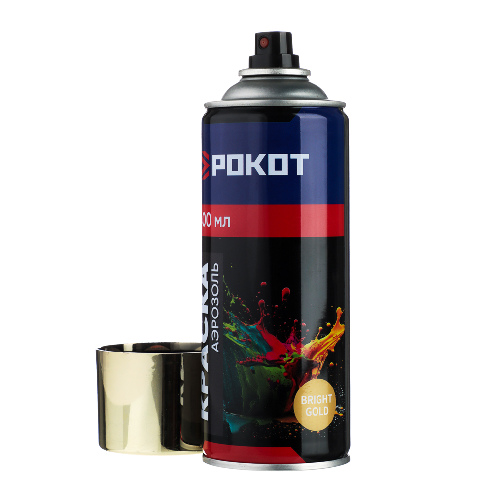 РОКОТ Краска аэрозоль 400мл, золотистый металлик, яркое золото (9003/BG) - #2