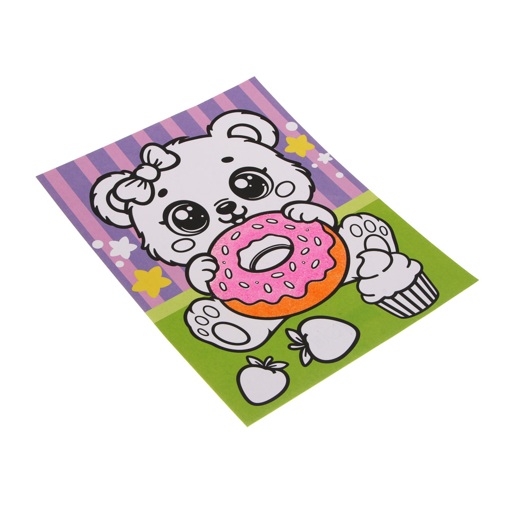 Фреска из песка с цветным фоном "Микс", бумага, песок 8-10цв., 21х27см - #5