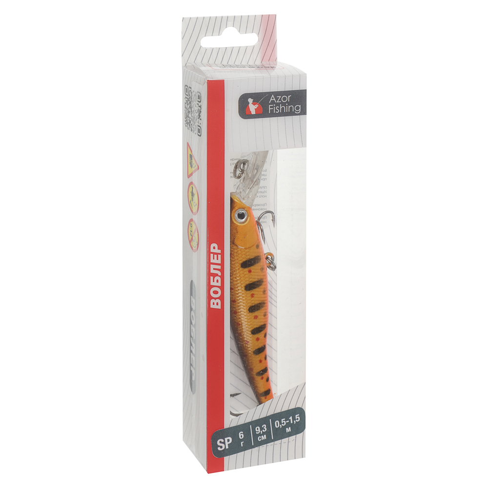 Воблер "Хамп Дип Шэд" тм AZOR FISHING, SP, 6,0гр, 93мм, 0,5-1,5м, 5 цветов - #13