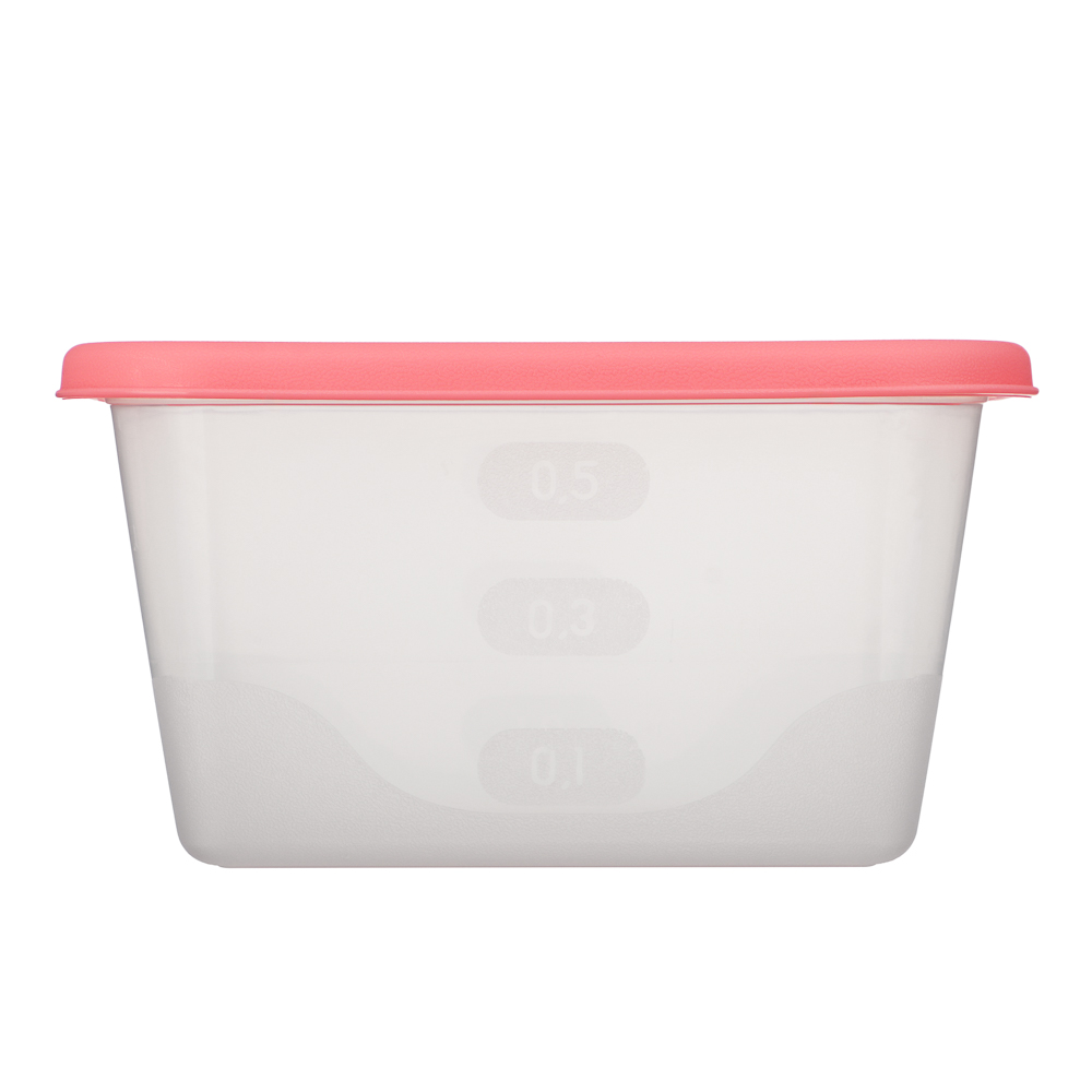 Набор контейнеров пищевых квадратных, 3шт, 0,63л, пластик, 3 цвета - #5