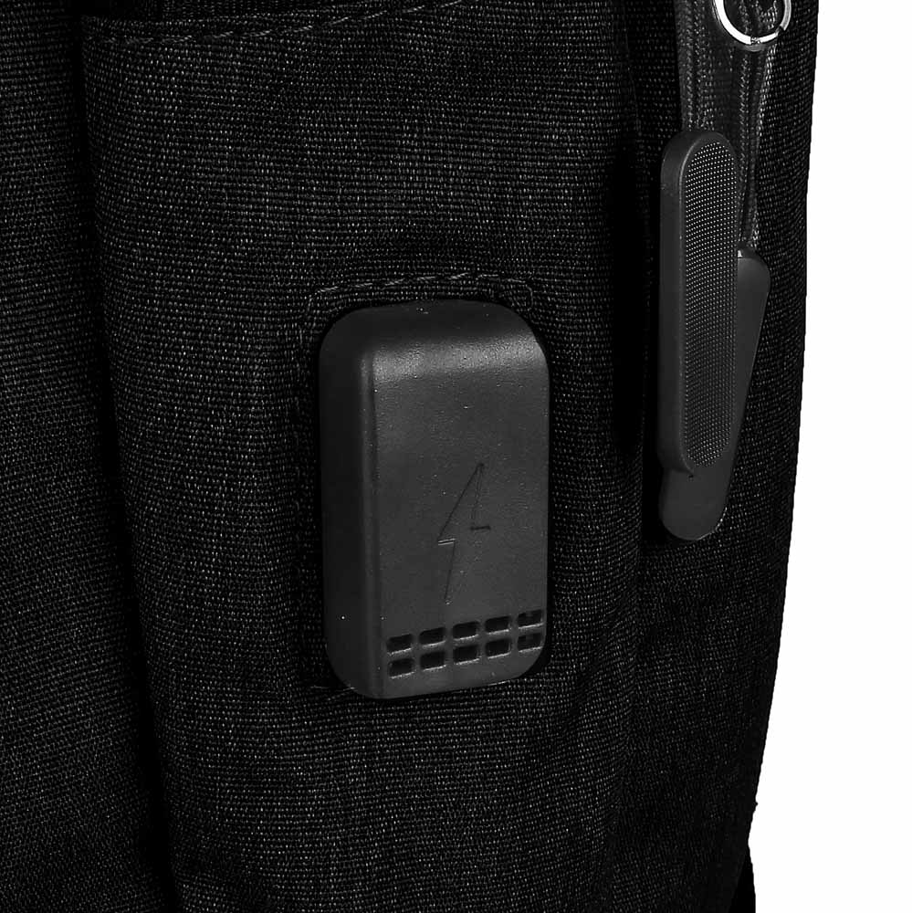 Рюкзак универсальный 45x31,5x12см, 2 отд, 1 карм., отделка прорезин.матер., USB, ПЭ под ткань,черный - #6