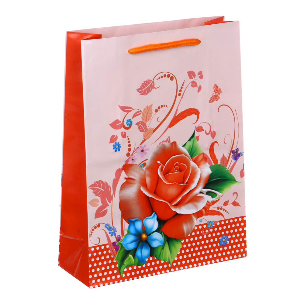 LADECOR Пакет подарочный бумажный, 18x24x7 см, 4 дизайна, Цветы - #2