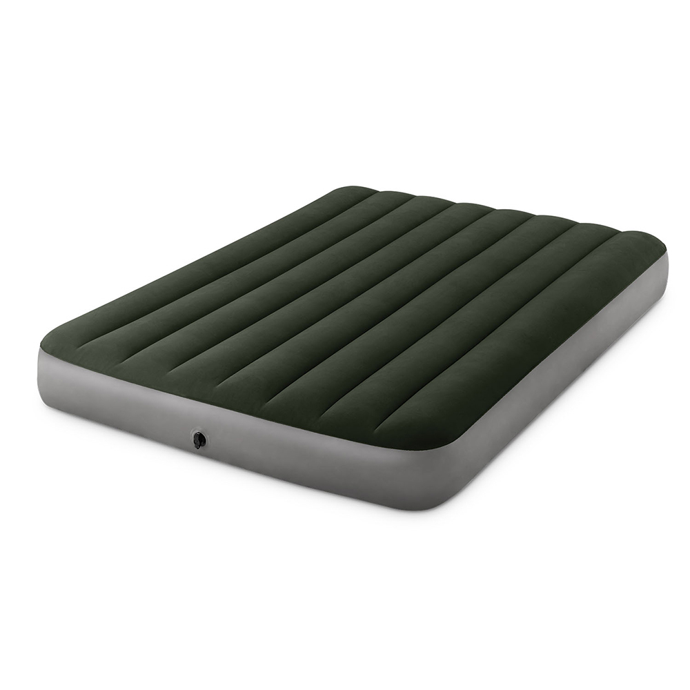 INTEX Кровать надувная DOWNY BED FULL, (fiber-tech), насос на батарейках, 137x191x25см, ПВХ, 64778 - #1