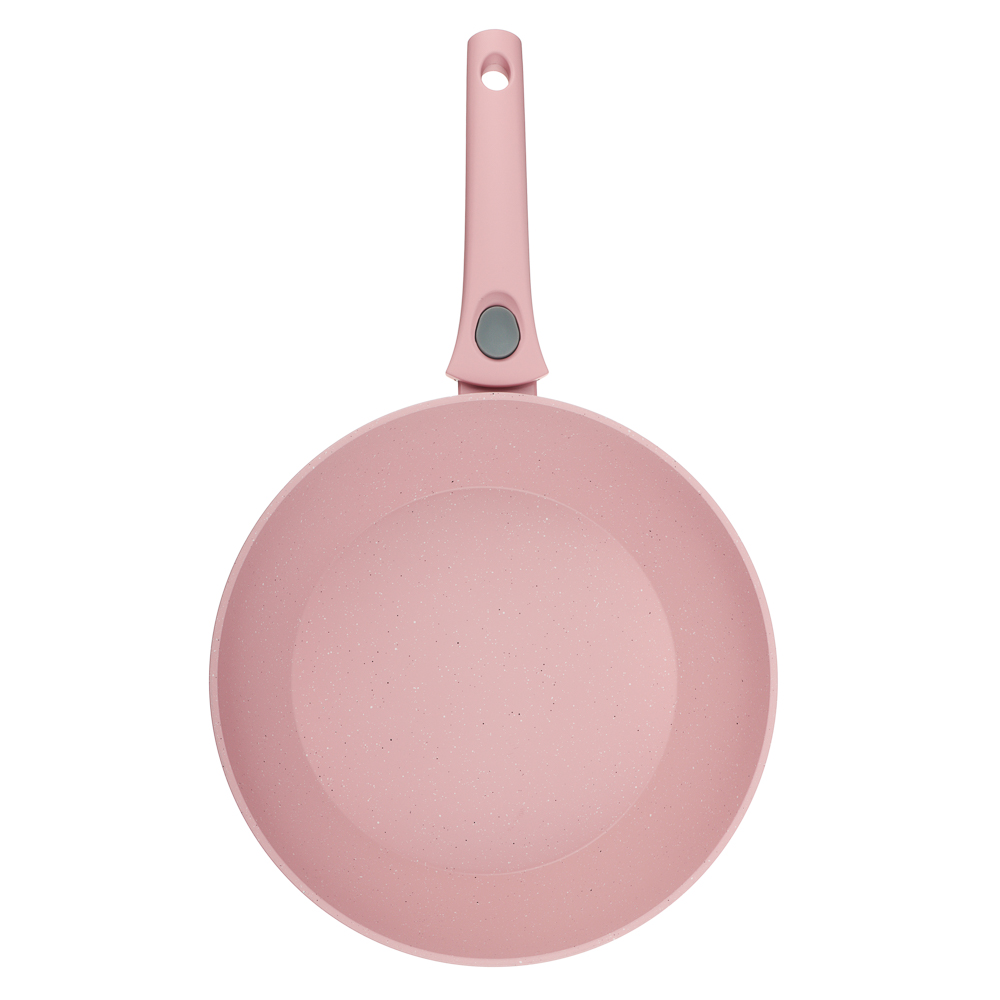 Сковорода глубокая литая тм SATOSHI Ботаника d28см, антиприг.покр. мрамор, съем. ручка, инд, 3 цвета - #5